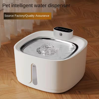 Fontaine à eau pour animaux de compagnie en acier inoxydable, distributeur automatique intelligent de boisson pour chat et chien, filtration multicouche, détachable, arrondi