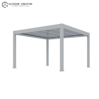 Pergola à lames orientables en aluminium, toit motorisé, autoportante, électrique, étanche, pour jardin, extérieur, balcon, écologique, revêtement poudré