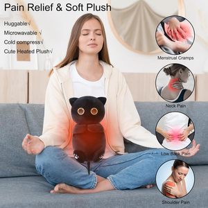 Zwarte Kat In De Magnetron Verwarmingskussens Verwarmde Warme Zwarte Kat Pluche Schattige Warme En Koude Gewogen Zwarte Kat Knuffels Geschenken - Product Image 5