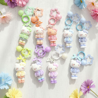 Porte-clés décapsuleur DIY en peluche anime, pendentif de sac écologique en forme de boule de dessin animé mignon, décoration suspendue en peluche, cadeau
