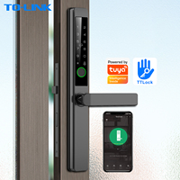 Serratura per Porta Scorrevole in Vetro con Impronta Digitale e Codice, Telaio in Alluminio Tolink