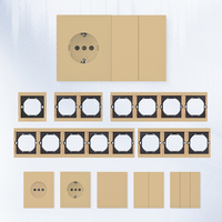 Interruptores y Enchufes de Pared WESA Ultrafinos con Botón Pulsador de 1/2/3 Vías, Enchufe Europeo de 1/2 Vía, Combinación Libre, Diseño Moderno de Lujo