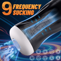 Neuer Hochwertiger Männlicher Masturbator 9-Frequenz-Vibration 9-Frequenz-Saugen, Sprachausgabe Heizfunktion Integriertes Sexspielzeug LED-Anzeige