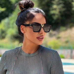 Gafas de Sol de Montura Grande Estilo Europeo Americano, Unisex, Protección UV400, Montura Negra, Lentes de PC, Moda, Viajes, Conducción, Escenario - Product Image 5