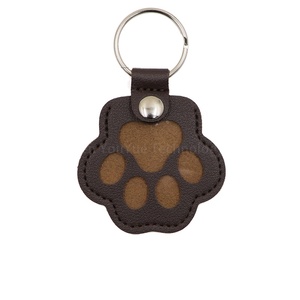 Customized Paw Shape Memorial Keychain Container Case PU Leather Pet Hair Storage Bag Pendant - Product Image 4