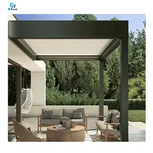 Grande Pergola en Aluminium Imperméable pour Extérieur, Pergola Bioclimatique en Aluminium 8X4 Blanc