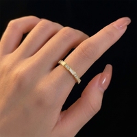 Bague ajustable tendance en laiton plaqué or 18 carats et zircone pour femme, idéale pour les mariages et le quotidien