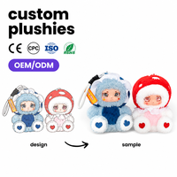 En gros, Pendentif poupée en peluche champignon, Poupée créative en vinyle souple, Porte-clés en peluche, Jouets en peluche, avec boîte transparente personnalisée pour cadeau