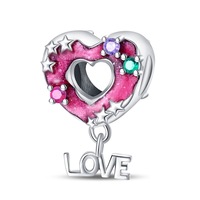 Bracelet DIY en perles avec nom LOVE, motif papillon, maison volante, ballon léopard punk en alliage, nouveauté 2025