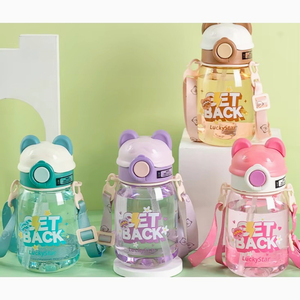 Kedatangan Baru Gelas Air Plastik Lucu dengan Sedotan dan Tali Cocok untuk Penggunaan di Luar Ruangan Berkualitas Tinggi dan Tahan Lama untuk Anak-anak. - Product Image 4