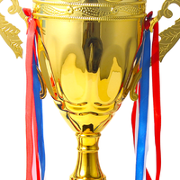 Vente chaude trophée de tasse en métal personnalisé grand Champion prix d'honneur nouveau Design trophées et médailles d'or soutien logo personnalisé