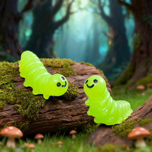Lindas Mini Figuras de Resina de Oruga, Pequeños Adornos de Insectos de Resina para Jardín de Hadas, Casa de Muñecas, Bonsái y Decoración de Escritorio - Product Image 4