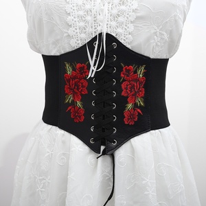 Corsé bajo el busto, top moldeador de cintura, cinturón de entrenamiento para moldear el cuerpo, lencería de talla grande, corsés góticos, corsés nupciales sexys, negro y rojo. - Product Image 1