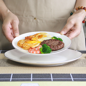 Platos de porcelana fina blanca con borde dorado, vajilla de lujo para decoración de bodas en hoteles. - Product Image 6