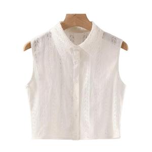 Cuello Falso Desmontable para Mujer con Ribete de Encaje, Cuello de Camisa Blanco y Negro, Tallas Grandes, para Otoño e Invierno - Product Image 5