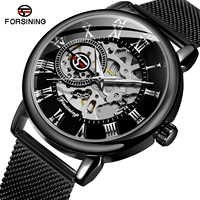 Nouvelle montre mécanique de luxe pour homme en acier inoxydable, squelette, avec réserve de marche, vente en gros