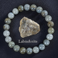 Bracelet Élastique Porte-Bonheur Perles Tendance Unisexe 8mm, Pierres Semi-Précieuses Naturelles Apatite Pierre de Soleil Agate Cristal