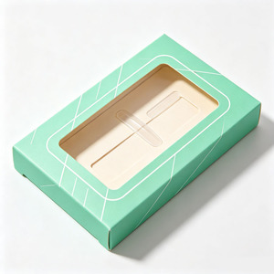 Boîte d'emballage personnalisée pour faux ongles avec fenêtre transparente, boîte cosmétique carrée en carton rigide, impression quadricolore, découpes. - Product Image 2