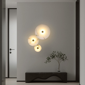 Lámpara de pared de mármol Led E27, iluminación nórdica minimalista para entrada y mesita de noche - Product Image 1