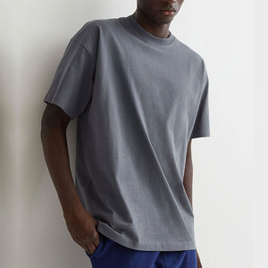 T-shirts Vintage Streetwear Designer Coupe Boxy Épaules Tombantes Col Rond Uni Grammage Lourd Oversize Fabricant - Product Image 2