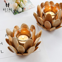Cadeaux créatifs en bois Pastorale Lotus pétale forme bougeoir tasses