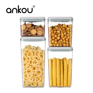 Kitchen Airtight Food Storage Containers With Lids Air Tight Snacks Pantry Container Clear Plastic Household Items