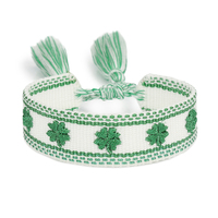 Bracelets verts Festival de la Saint Patrick BONNE CHANCE Carnaval Bracelet tissé à pampilles fait main