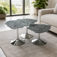 Table d'appoint Cloud Nesting de luxe italienne, plateau en polycarbonate, base en acier, style minimaliste moderne, table basse décorative