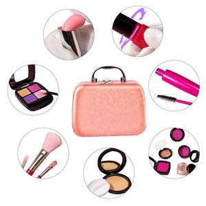 ชุดแต่งหน้าเจ้าหญิงสีชมพูชุดของเล่นเสริมความงามของเล่นแบบแกล้งเล่นในบ้านของเล่นแต่งหน้าเกมสำหรับเด็กพร้อมกระเป๋าเดินทางอายแชโดว์ลิปสติก - Product Image 5