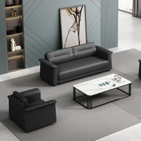 Nuevo juego de sofá de oficina de cuero de lujo moderno con mesa de té para negocios recepción empresa muebles Boss School Hotel sofá de oficina