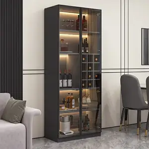 luxury furniture home living room customized wooden wine cabinet bar with glass display bar solid wood display cabinet