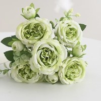 Bouquets de pivoines artificielles style rustique bohème avec tiges pour centres de table de réception de mariage et décoration intérieure