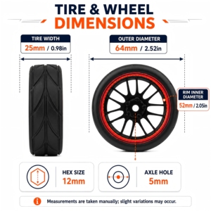 RCXAZ 4 ชิ้น 1/10 65 มม. RC รถแข่งบนถนนยางยาง 12 มม. สำหรับ 1/10 RC รถทามิย่า TT01 <span class=keywords><strong>TT02</strong></span> XV01 XV02 PTG-2 TA06 HSP HPI - Product Image 2