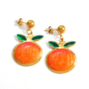Pendientes de Frutas con Baño de Oro de 18k, Diseño con Microincrustaciones, Estilo Primavera - Product Image 5