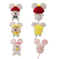 Vente en gros de jouets en peluche mignons en forme de souris, peluche personnalisée tenant des cacahuètes, pour cadeau