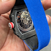 Nouvelle montre de mode ultra-fine en fibre de carbone 67-02 pour homme, édition spéciale Noël, montre mécanique automatique squelette haut de gamme