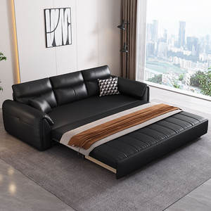 أريكة حديثة كلاسيكية سوداء مع نسيج خدش للقطط قابلة للطي مزدوجة الاستخدام لغرفة المعيشة وشقة صغيرة - Product Image 4