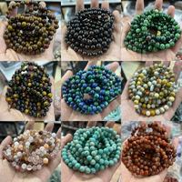 Bracelet en perles de 8 mm en gros, assortiment de pierres : Quartz Clair, Œil de Tigre Rose, Agate, Améthyste, Amazonite, Préhnite, Cristal Fraise