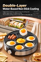 Appareil de cuisson électrique 7 cavités de 12 cm pour galettes d'œufs, idéal pour les restaurants de burgers et les cuisines à emporter, plaque de cuisson commerciale antiadhésive