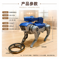 Porte-clés créatif robot chien mécanique en plastique pliable, accessoire pour sac à dos d'étudiant et voiture, breloque cadeau
