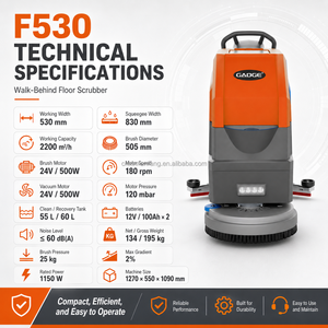 GAOGE F530 US Stock Lithium Battery <b>Walk</b> Behind Floor Scrubber <b>Machine</b> Commercial Floor Cleaning Equipment - Product Image 2