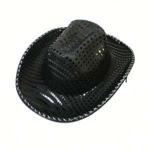 Sombrero de Vaquero con Lentejuelas Luminosas - Sombrero LED Intermitente para Festivales, Cosplay, Halloween, Navidad, Mardi Gras, Accesorio de Disfraz - Product Image 4