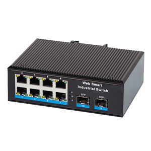 สวิตช์เครือข่ายอุตสาหกรรมกิกะบิต สวิตช์ PoE 2 พอร์ต SFP  8 พอร์ต - Product Image 1