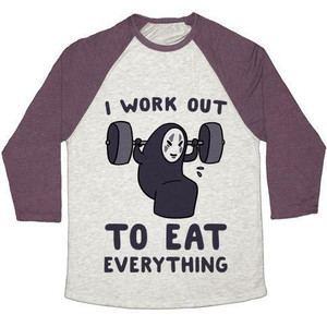 Entreno para comer todo - Camiseta de béisbol unisex Tri-Blend No Face - Product Image 2