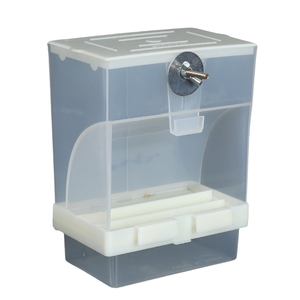 Automatische plastic voerbak voor vogels, papegaaien en duiven, met zaaddispenser voor vogelkooien en -kommen - Product Image 5