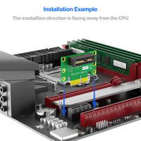 Nouvelle carte adaptateur PCIE 1X 90 degrés pour châssis de serveur 1U/2U, protection de boîtier d'ordinateur, impedance haute fréquence, GPU plaqué or