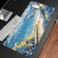 Tapis de souris en caoutchouc personnalisé de grande taille avec impression de logo, antidérapant, bord cousu, tapis de bureau pour cadeau d'entreprise