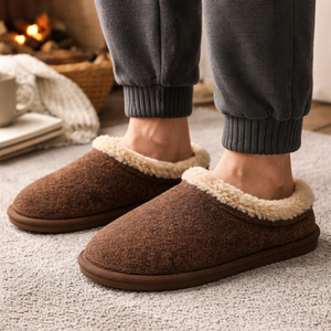Chaussons d'hiver pour hommes, chauds, pour l'intérieur et l'extérieur, en <span class=keywords><strong>feutre</strong></span> imitation laine, doublure et <span class=keywords><strong>semelle</strong></span> intérieure en fausse fourrure, <span class=keywords><strong>semelle</strong></span> TPR antidérapante, confortables pour la maison - Product Image 5