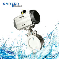 Vanne papillon électrique pneumatique doublée de PTFE en fonte WCB 304, à brides RF, pour milieux acides, alcalins et corrosifs, gaz PN16 ANSI150