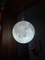 Lustres lunaires à lumière ronde au design moderne Impression 3D Planète Lune Lampes suspendues Boule 3D Luminaire sphérique